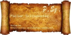 Paller Szilveszter névjegykártya
